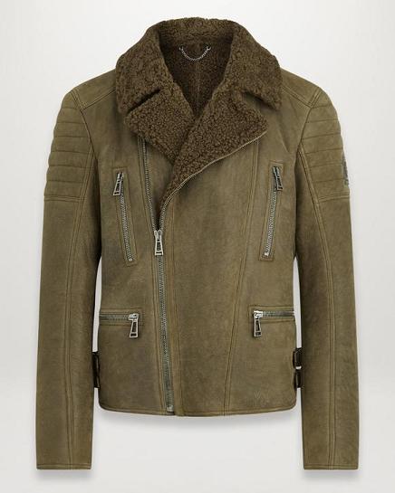 Veste En Peau De Mouton Belstaff Homme Fraser Vert France VT3846029